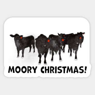 Moory Christmas Heifers Sticker